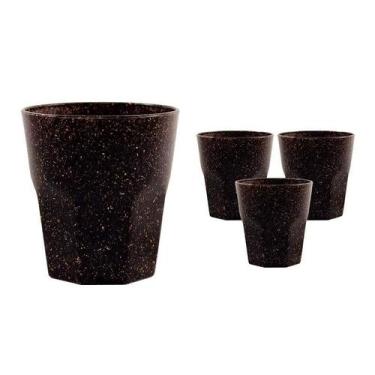 Imagem de Kit 4 Copos Mini Roma Fibra Coco Green 300Ml - Bb Store