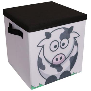 Imagem de CAIXA ORGANIZADORA INFANTIL DE BRINQUEDOS TAMPA ESTAMPADA VAQUINHA ORGANIBOX