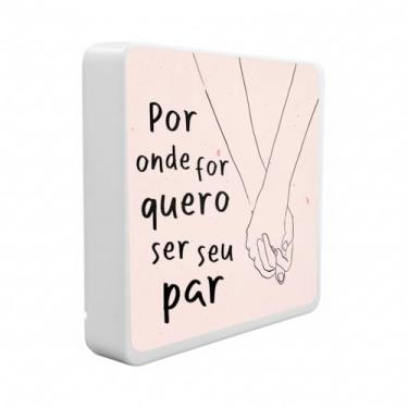 Imagem de Luminária Box Slim Por Onde For, USB, LED 5W, 20x18x5 cm, Polietileno, Luz Difusa, Bivolt