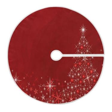 Imagem de ATTX Saia de árvore de Natal vermelha para árvore de Natal 90 cm, decoração festiva para festas de Natal e Ano Novo #246
