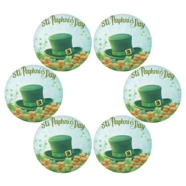 Imagem de ATTX Jogo americano de chapéu de São Patrício para mesa de jantar, jogo americano de decoração do dia de São Patrício, tapetes para mesa de cozinha para 6#195