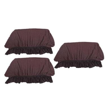 Imagem de Generic 3 Peças de Capas de sofá, Design de Núcleo de Milho Tecido de Poliéster Universal Elástico Com Saia Elegante, para Protetor de sofá de 2 Lugares e 3 Lugares Lavável à Máquina (Castanho claro)