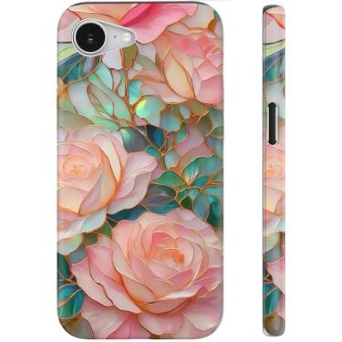 Imagem de DEENAKIN Capa fofa para iPhone 16e - Compatível com carregamento sem fio - Silicone macio de camada dupla + capa rígida - Design elegante de flores silvestres - Capa de telefone chique para mulheres