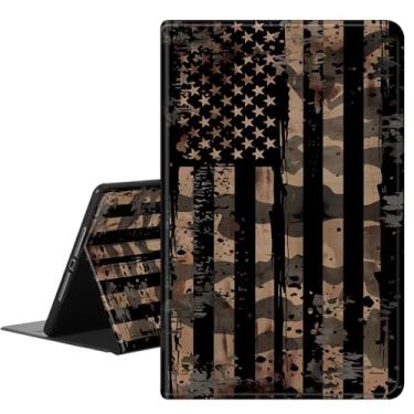 Imagem de RAUEDWDJS Capa para iPad mini 7 (A17 Pro) 2024/Mini 6 de 8,3 polegadas, capa inteligente fina de couro PU com hibernar/despertar automático para iPad mini 7ª/6ª geração - bandeira camuflada