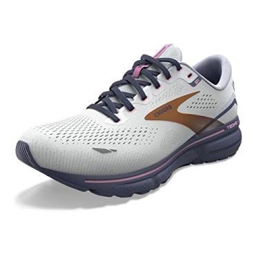 Imagem de Brooks Tênis de corrida feminino Ghost 15 Neutral, Azul Spa/Rosa Neo/Cobre, 7 Wide