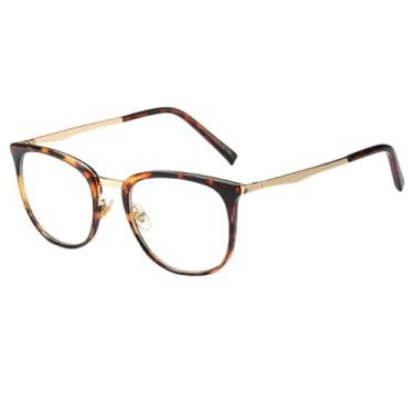 Imagem de Óculos de grau femininos com pernas de metal e armação estilosa (C13 flor transparente)