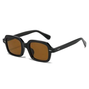 Imagem de Óculos de Sol Punk Rivets Masculino UV400 Jelly Color Feminino para Esportes ao Ar Livre, Corrida e Ciclismo, Cor Chá Preto