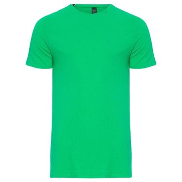 Imagem de Camiseta Replay Masculina Basic Crewneck Logo Verde-Masculino
