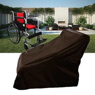 Imagem de Capa para cadeira de rodas impermeável ao ar livre, capa de chuva para cadeira de rodas 210D durável, à prova de vento e resistente a UV, capa protetora para armazenamento de scooter para cadeiras de
