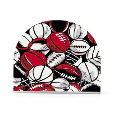 Imagem de Porta-guardanapos de rugby vermelho para mesas, porta-guardanapos de Halloween para cozinha, porta-guardanapos de mesa, porta-guardanapos de coquetel, porta-guardanapos de papel263