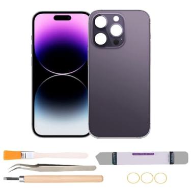 Imagem de Dymicbit Substituição de vidro traseiro compatível com iPhone 14 Pro com kits de ferramentas de reparo (Roxo)