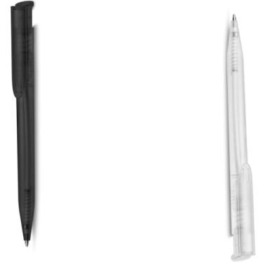 Imagem de Caneta Esferográfica Retrátil com Touch Screen, Azul, Corpo Plástico Cilíndrico, Grip Emborrachado, Ponta Fina 0.7mm, para Escrita em Papel, Moderna (Preto e Transparente)