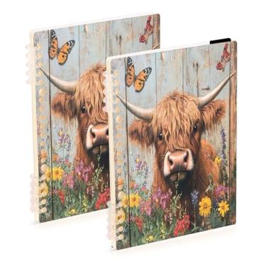 Imagem de Burbuja Cadernos com nome, papel pautado universitário A5 com 60 folhas, fichário para escritório, 2 unidades