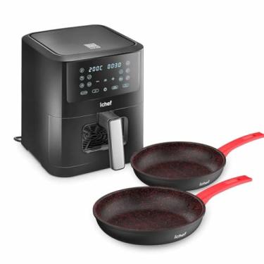 Imagem de POLISHOP Fritadeira Elétrica Airfryer Ichef Smart Vision 6L (127V) e Panelas First Saute Grand 24cm e Sauté Petit 20cm