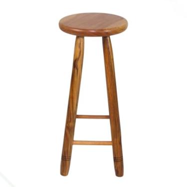 Imagem de Banqueta Tamborete Banquinho Alto 70cm madeira Maciça Redonda Cozinha Bar Ilha para Cozinha, Bar, Ilha e Área Gourmet (1 banco Alto)