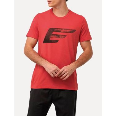 Imagem de Camiseta Ellus Masculina Cotton Fine Maxi Splash Logo Vermelho Cereja-Masculino