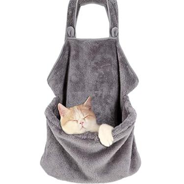 Imagem de Avental Porta-Gato com Bolso de Poliéster Coral Macio Peito para Dormir Pet Carregar Pequenos Animais Gato Cachorro Coelho Confortável Respirável Leve
