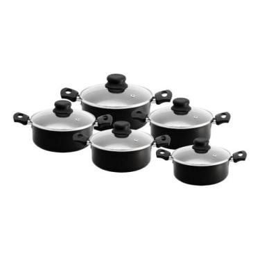 Imagem de Conjunto De Panela Caçarola 5 Peças Antiaderente Teflon - Manolar / Di