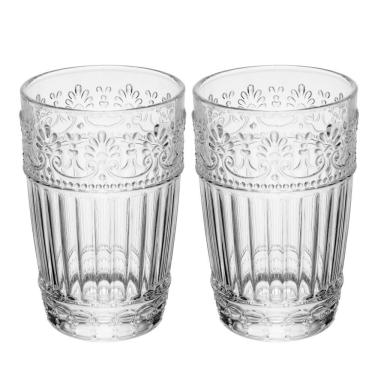 Imagem de Jogo 2 Copo De Cristal Para água Suco Mauve 350ml Transparente Wolff