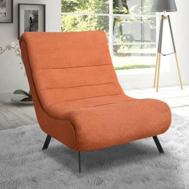 Imagem de Poltrona Com Pés Em Ferro Tecido Bouclé Vancouver – Lucadi Terracota