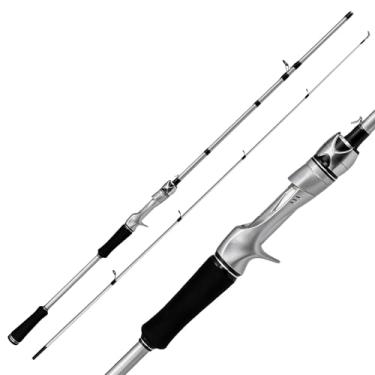 Imagem de Vara de Pesca 1 8m com Rolamento Isca Fibra Vidro Alta Resistência Dureza Grip Ergonômico Anel Leve Fácil Transportar e Armazenar Ótimo Equipamento para Pescadores Colecionadores