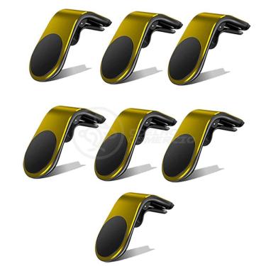 Imagem de Kit 7 Suporte Adaptador Universal De Carro Tipo L Dourado