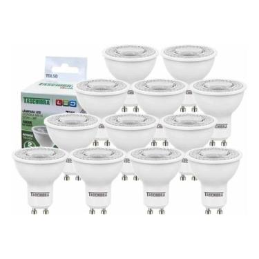 Imagem de 12 Lâmpada De Led Dicróica Mr16 Tdl 50 7w Gu10 Taschibra 4000k