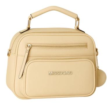 Imagem de Bolsa Bag Feminina Média Baú Elegante Alça Ombro E Tiracolo (Bege)