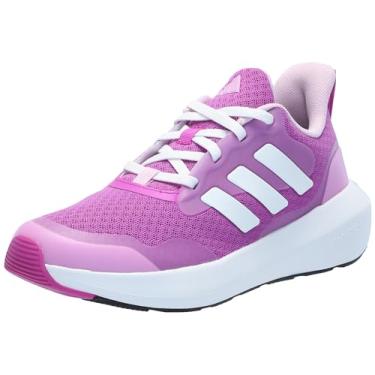 Imagem de adidas Tênis infantil unissex Fortarun 3.0, Explosão roxa/branco/lilás, 5 Big Kid