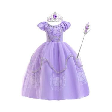 Imagem de Vestido De Princesa Roxo Frozen Para Meninas, Fantasia De Sofia Rapunz
