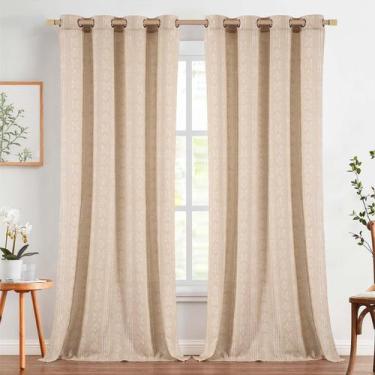 Imagem de Cortinas jinchan Boho Beige, quarto de 24 cm de comprimento, sala de e