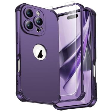 Imagem de ORETECH Capa para iPhone 16 Pro Max, com 2 protetores de tela (proteção contra quedas de 15 pés) (proteção total da câmera) capa de celular à prova de choque à prova de choque antiarranhões para