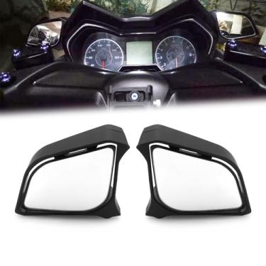Imagem de HEINMO Espelho retrovisor de motocicleta compatível com XMAX X-MAX 250 300 400 2017-2022 retrovisores laterais com modificação de lente branca convexa