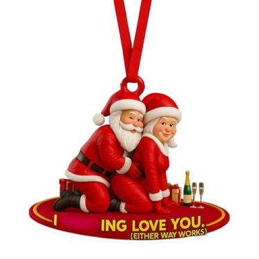 Imagem de Enfeites Do Pai Natal Para Árvore De Natal - Decoração De Festas Em Acrílico 2D,Pendentes Decorativos Natalícios | Para Sala Quarto Escritório Parede Lareira Peitoril Porta Da Frente Jardim