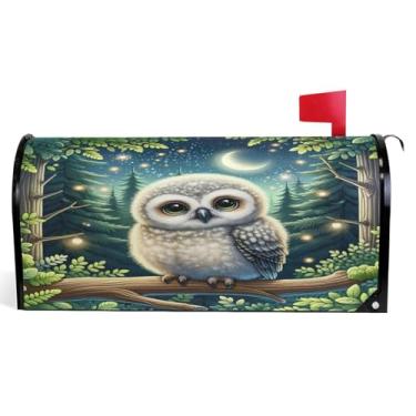 Imagem de Capas decorativas de caixa de correio magnéticas fofas coruja primavera caixa de correio envoltório vinil decorações de caixa de correio moderna tamanho grande 64,5 x 52,8 cm
