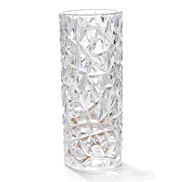 Imagem de Vaso de vidro transparente Crystal Elegance, corte diamante, 28 cm de altura, sem chumbo com caixa de presente de luxo para flores, centros de mesa de casamento, decoração de casa
