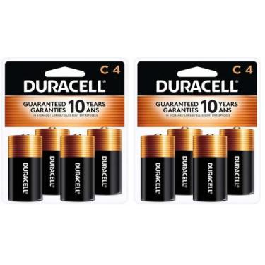 Imagem de Baterias alcalinas Duracell C, pacote com 4 baterias de longa duração