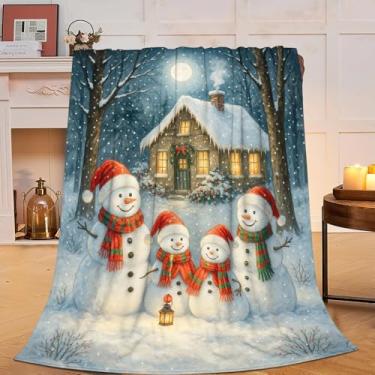 Imagem de Lindo cobertor de boneco de neve de Natal, inverno, boneco de neve, cobertor de lã, macio, aconchegante, felpudo, superfelpudo, roupa de cama, berçário, cobertores de bebê, presentes para meninos