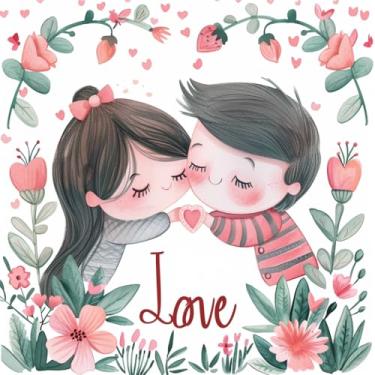 Imagem de Conjunto de 1 capa de almofada decorativa Love para sofá quadrada para dia dos namorados, capa de almofada para casa de fazenda ao ar livre, sofá, sala de estar, quarto, decoração de casa 46 x 46 cm