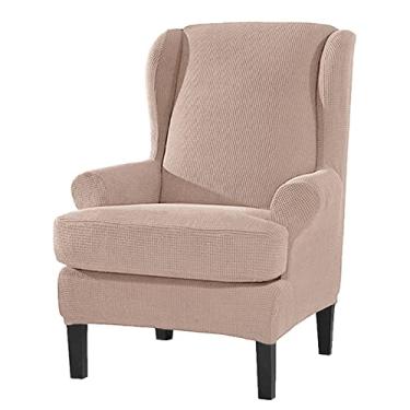 Imagem de 2 capas de cadeira para poltrona de sala de estar, poltrona, capa de sofá, com capas de almofada individuais, capa de móveis para cadeiras, camelo