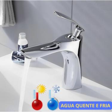 Imagem de Torneira Banheiro Lavabo Lavatório Metal Inox Bica Baixa F64