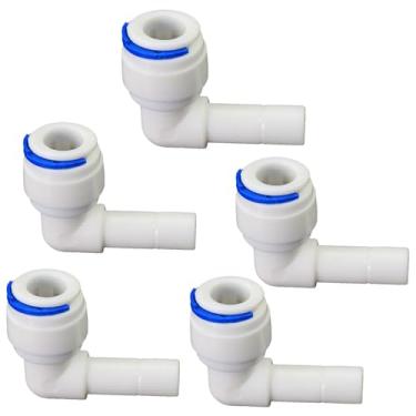 Imagem de Purificador de água, cotovelo rígido push-to-connect, tubo PE de 9,5 cm, encaixe push-to-connect, compatível com filtragem de água RO, pré-purificador, geladeira, adaptador de plástico para cafeteira