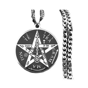Imagem de Colar Com Pingente Pentagrama De Salomão Em Cor Dourada Para Mulheres 