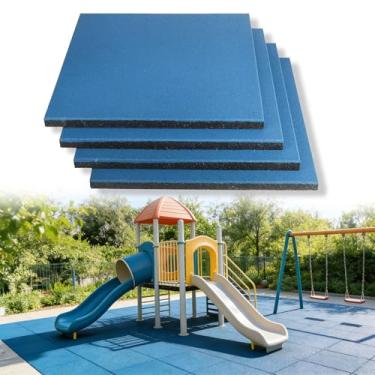 Imagem de MYOYAY Tapetes de piso de borracha antiderrapantes resistentes para parquinho, piso de academia interno e externo, 3 cm x 50,8 cm