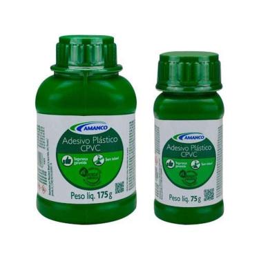 Imagem de Adesivo Cpvc Amanco 175g Com Pincel Diâmetros 15, 22 28mm Para Instalações De água Quente Ou Fria