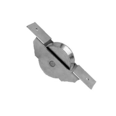 Imagem de Roldana Ferro Maciça 60mm (2 1-2) Para Portão - Cantoneira Caixa Abert