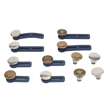 Imagem de Extensor de botão de calças MUNEFE, botões extensores de cintura de calça, conjunto de botão extensor de anel de silicone para calças, saias, roupas (12 peças)