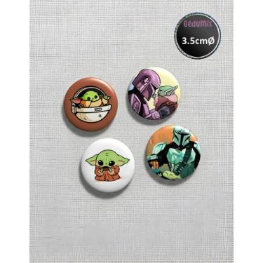 Imagem de Botton GEDUMIX The Mandalorian Baby Yoda 1.0 - 4 Peças, 3.5cmØ Ímã