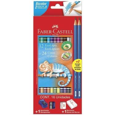 Imagem de Lápis De Cor Bicolor 24 Cores + 2 Grafites Faber-Castell