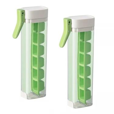 Imagem de Formas de Cubo Gelo Novo 2024 com 6 Células Descongelamento Uma Mão Grade Tampa Liberação Fácil Reutilizáveis Moldes PC PP Grau Alimentar 2 Pacotes pa